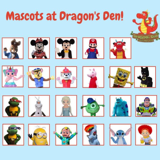 Dragons Den Soft Play Mascost in Aberdare